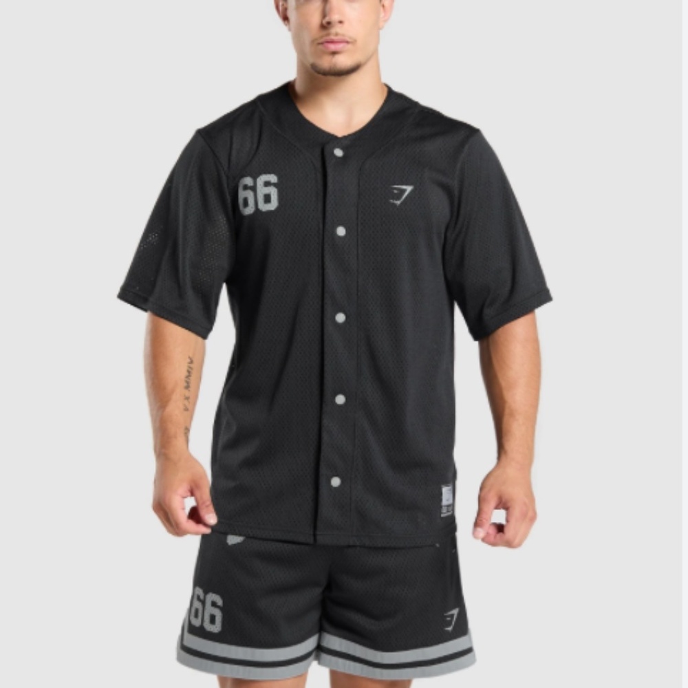 Gymshark Varsity Jersey 3 (Black, White, & Soft Purple)
